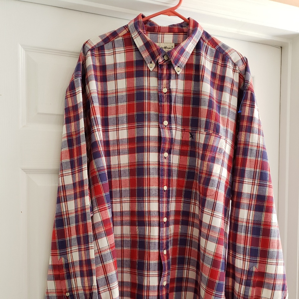 Eddie Bauer TXXL Plaid Long sleeve Button Up